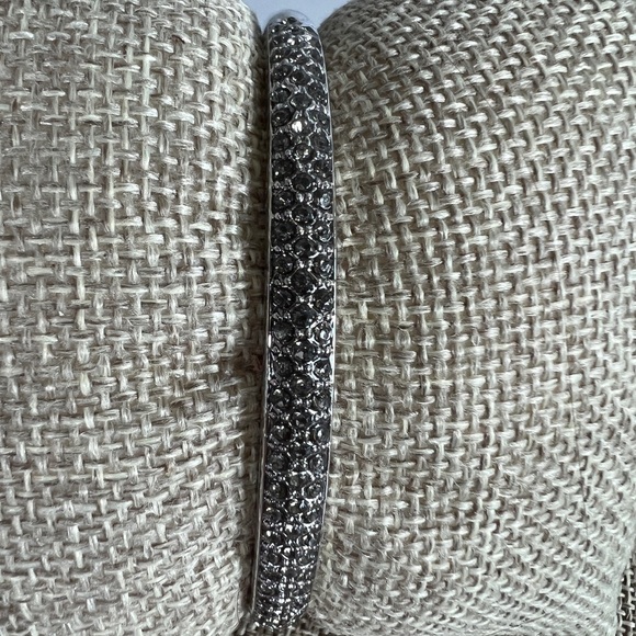 Swarovski Pave Bangle Bracelet Silver and Dark Gray - Picture 3 of 7